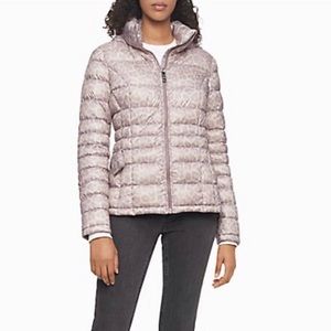 calvin klein petite hooded packable down puffer coat